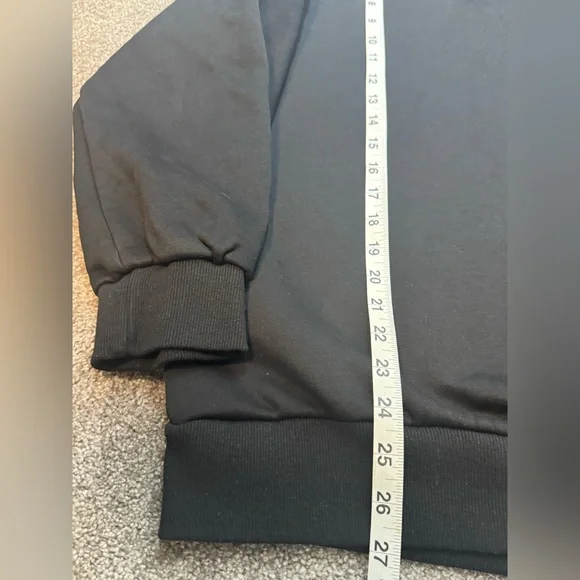 Trendy Queen Oversized Women’s Black Half-Zip Sweatshirt Size L - Picture 11 of 11